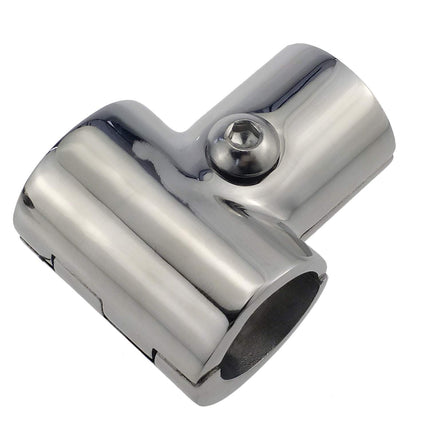 Heavy Duty Boat Hand Rail Fitting- Polished 90 Degree T/Tee Hinged/Split Fitting 1" Tube 316 Stainless Steel Cast Hand Rail Tube Connectors, Heavy Duty Nipples Connector Spare Part