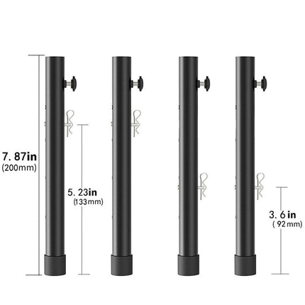 Table Leg Extenders for Folding Tables, Folding Table Legs Extensions for Straight and Bent Legs, Heavy Duty Steel 3 Levels Adjustable Folding Table Leg Risers, Raise Table Height