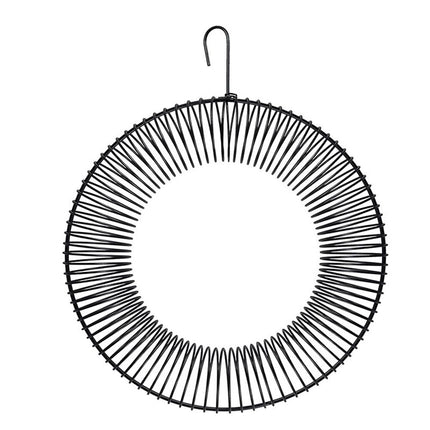 songbird  Whole Peanut Black Wreath Feeder for Squirrels and Blue Jays Hanging Peanut Wreath Feeder, Round Metal Hanging Bird Feeder for Feeding Birds and Squirrels,