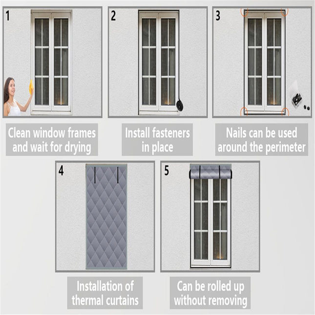 3 Layer 30 56 Inches Winter Insulated Window Curtain-Oxford Thermal Insulated Window Blanket – product detail