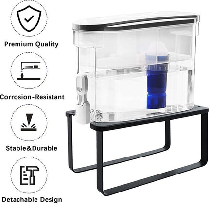 Water Filter Dispenser Stand with Drip Tray - 7.9''W x 14.9''D x 6.8''H, Metal Stand Designed For Filter, Compatible with Zero Water, PUR, Waterdrop etc.