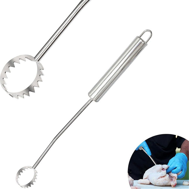 Stainless Steel Lung Remover Textured Handle Angled Head Easy Clean Materials Lung Scraper of – product detail