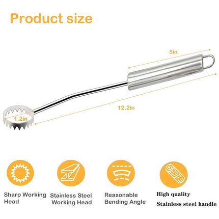 Stainless Steel Lung Remover, Textured Handle, Angled Head, Easy Clean Materials,Lung Scraper of Chicken Processing Equipment, Easily Removes Poultry Lungs,  Handle, Chicken