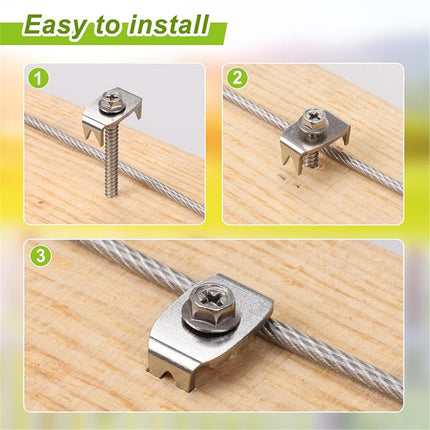 Fence Staples, 304 Stainless Steel Fence Nails for Softwood, Reusable Wire Fence Staples Screws for Mesh and Woven Fencing, 50pcs Fence Fasteners with Wire Fixer Hold Wire Firmly