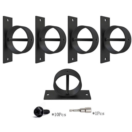 4 Packs 2inch Black Rope Support Holder with Cross Screw Securing Rope Drop Ring Brackets Stainless Steel Decorative for Hemp Rope Fencing Stair Deck Railing Ceiling Hook