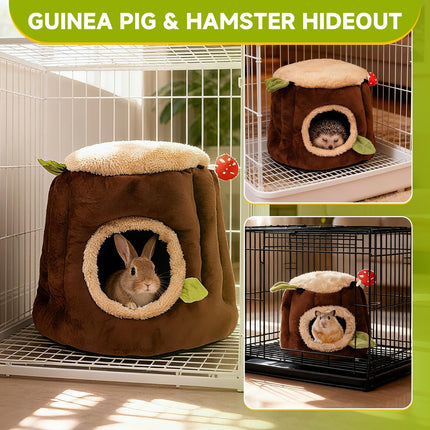 Guinea Pig Hamster Bedding or Hideout for Mouse Mice Rat Ferret Bunny Fluff Bedding Bed House Cage Accessories, （S）