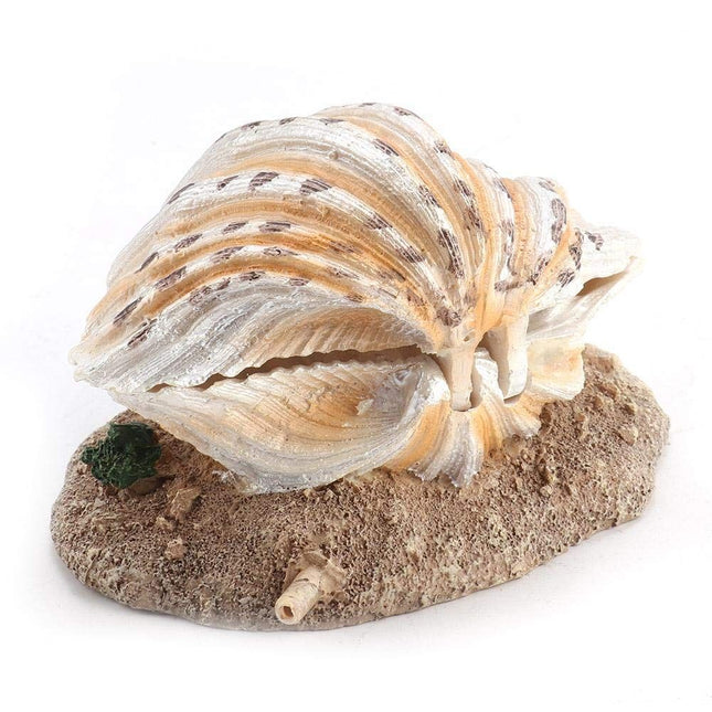 Aquarium Shell Decoration with Air Stone Bubble Tropical Clam Ornament Aquarium Landscaping Decoration – product detail