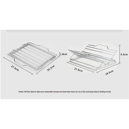 Adjustable Roasting Rack for 27.6 * 26.2 * 1.8cm, Stainless Steel Turkey Rack Insert - Fits Oven, Smoker & Grill, Dishwasher Safe Non-Stick