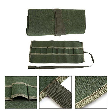 Bonsai Tools Pocket Multifunctional Carrying Roll Bag 10 Pockets Canvas Spanner Wrench Tool Roll Up Storage Bag Organizer Pouches