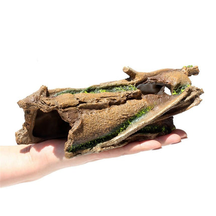 Lizard Snake or Reptile Hide, Large Hollow Log Snake Hideout for Ball  Bearded Dragon and Gecko Eco-Friendly Resin Tank Accessory with Basking Platform