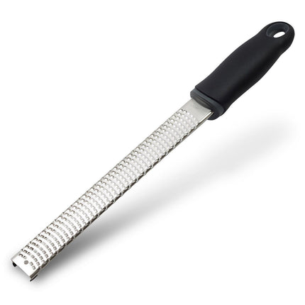 Lemon Zester, Stainless Steel Kitchen Cheese Grater, Plastic Cover Ergonomic Soft Black Handle(black)
