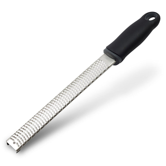 Lemon Zester Stainless Steel Kitchen Cheese Grater Plastic Cover Ergonomic Soft Black Handle(black)