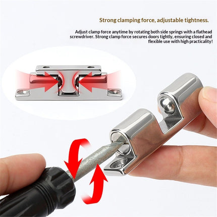 5Pcs 2.75"/ 70mm Double Ball Tension Roller Catch Latch, Solid Brass Hardware Fitting with Screws for Cabinet, Closet & Furniture Door, Chromium Plated