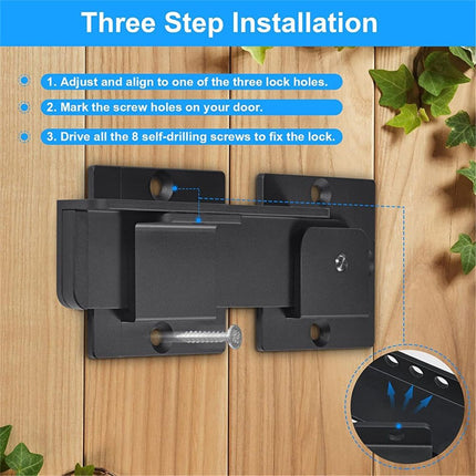 7.5" Flip Gate Latch Lock with Padlock Holes, 4mm Heavy Duty Aluminum Alloy Door Latch for Outdoor Wooden Fence, Swing and Sliding Open Gate, Double Gate, Barn Door, Shed, Vinyl Fence, Yard