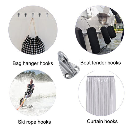 Spring Snap Attach Rope Hook, SS 316 Fender Spring Fending Hook Marine Clothes Boat Hardware (4pcs)