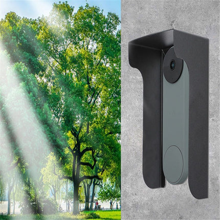 Outdoor Black Doorbell Rain Anti-Glare Cover, Steel Weather-Blocking Camera Cover Glare Sun Shade Protection for Most Video Doorbells