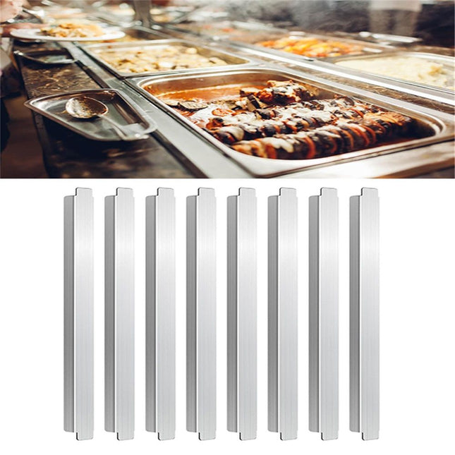 8Pcs 12 Inch Stainless Steel Adaptor Bar Table Adapter Bar Long Divider Metal Food Divider for Restaurant – product detail