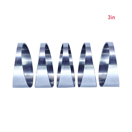 304 Stainless Steel Pie Cuts, 3'' Exhaust Pipe with Laser Cut 5 Pcs（polishing） Unwelded, Laser-Cut & Polished for High-Flow Performance 5pcs