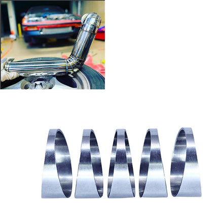 304 Stainless Steel Pie Cuts, 3'' Exhaust Pipe with Laser Cut 5 Pcs（polishing） Unwelded, Laser-Cut & Polished for High-Flow Performance 5pcs