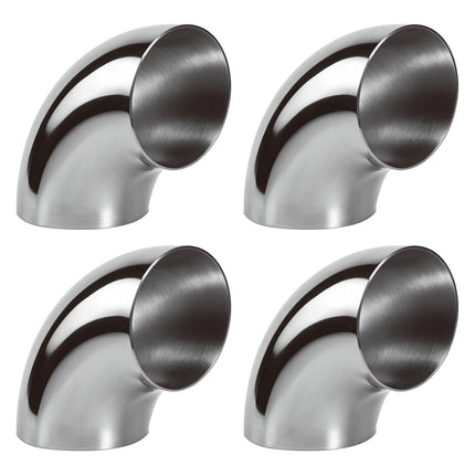 3 Inch 90 Degree 304 Stainless Steel Bend Tube Exhaust Elbow Pipe for Car Customized Modified Exhaust System-4pcs