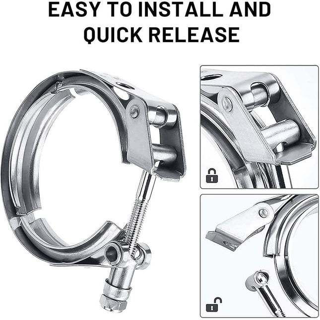 3.0 Inch V Band Clamp for Flange Kit Stainless Steel (with flanges) 304 Stainless Steel – product detail
