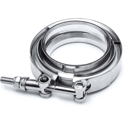 3.0 Inch V Band Clamp for Flange Kit Stainless Steel (with flanges) 304 Stainless Steel, for Turbo Exhaust Downpipe, Racing Pickup Truck Exchange Exhaust Systems