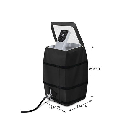Hot Tub Spa Heater Pump Cover with Transparent PVC Top Window and Zipper Opening,Heavy Duty Waterproof Dustproof Hot Tub Insulated Pump Cover for Multiple Brands (Black)