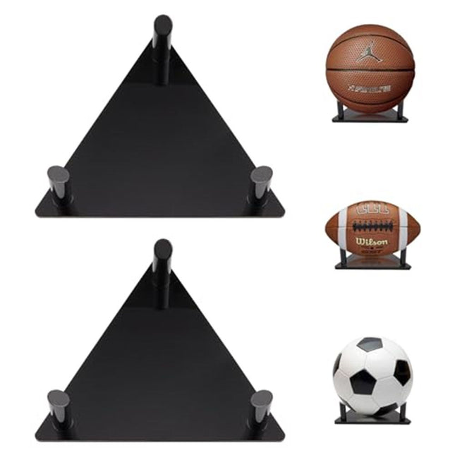 Ball Display Stand with Anti-Slip Mat 1.3inch Pegs Acrylic Sleek Holder for Different Size Basketball (4