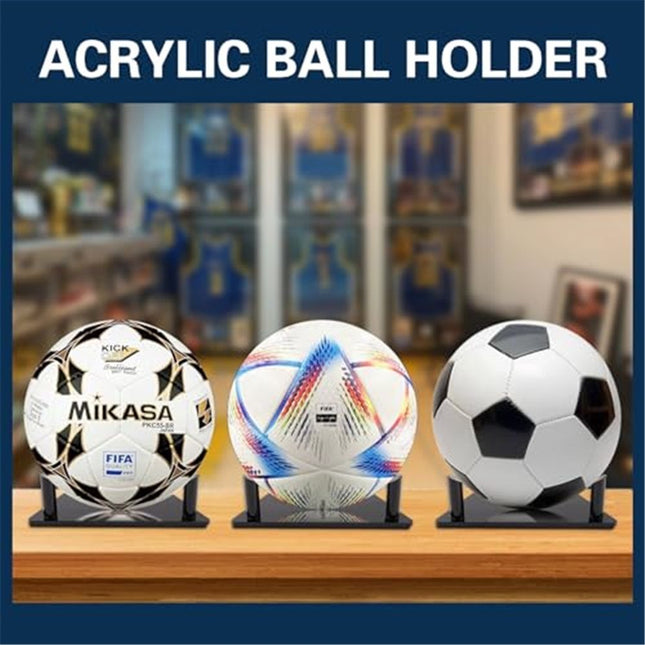 Ball Display Stand with Anti-Slip Mat 1.3inch Pegs Acrylic Sleek Holder for Different Size Basketball (4 – product detail