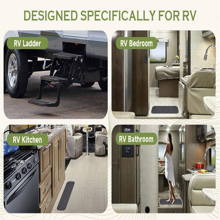 RV Step Covers 4 Pack 24" Wide x 7.5" Deep Camper Step Covers, Non Slip RV Stair Treads for Travel Trailers, Mobile Home, Motorhome (Gray)