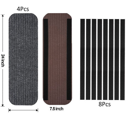 RV Step Covers 4 Pack 24" Wide x 7.5" Deep Camper Step Covers, Non Slip RV Stair Treads for Travel Trailers, Mobile Home, Motorhome (Gray)