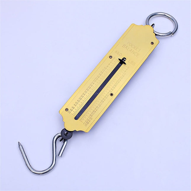 Pocket Spring Balance max.50 kg Fishing Scale with Hook Portable Mechanical Luggage Scale Weight
