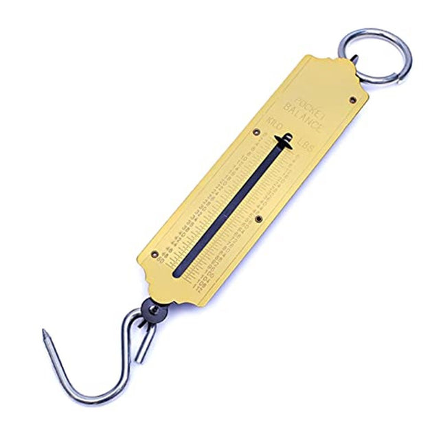 Pocket Spring Balance max.50 kg Fishing Scale with Hook Portable Mechanical Luggage Scale Weight – product detail