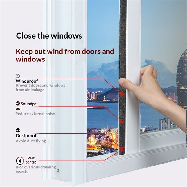 33 Ft Gray Self-Adhesive Soundproofing Weather Stripping for Doors and Windows 0.35 Wide x 0.2 Thick – product detail