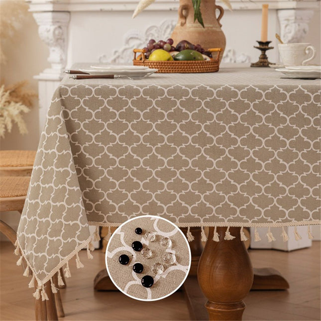 Rectangle Table Cloth Waterproof Tablecloths with Backing for Rectangle Tables Wipeable Spillproof (140 – product detail