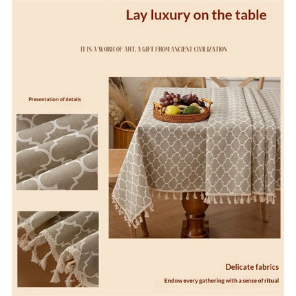 Rectangle Table Cloth, Waterproof Tablecloths with Backing for Rectangle Tables, Wipeable Spillproof Plastic Tablecloth for Dining, Camping, Indoor and Outdoor (140*200cm)