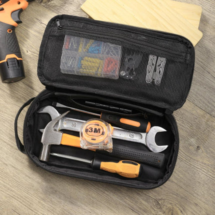 Portable Small Tool Bag, Heavy Duty Tool Pouch Bag, Durable Multiple Pockets Tool Hand Bag for Electricians, Carpenters, HVAC Technicians（Does not include tools）