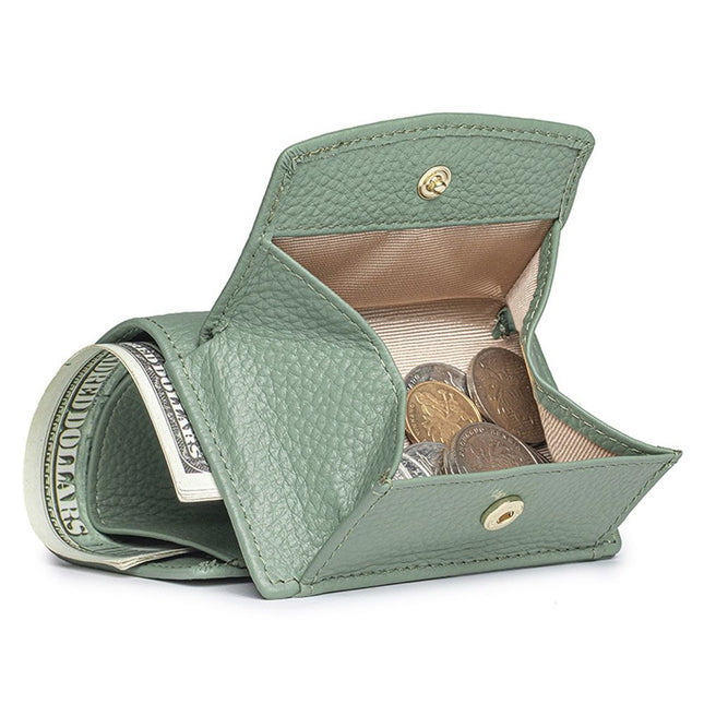 Small Leather Wallet for Women with Coin Pouch Compact Trifold Mini Pocket Wallet with Cash Slot and Card – product detail