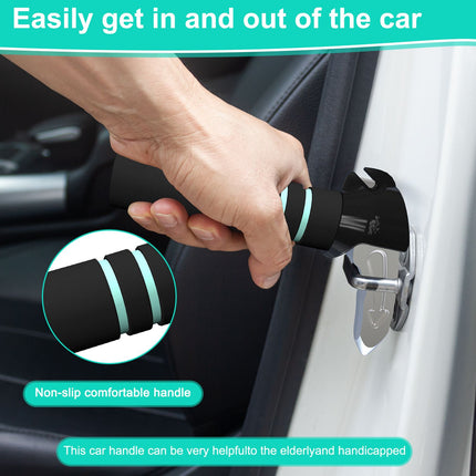 2 pack Car Door Handle for Elderly: Non-Slip Grip and Sturdy Assist Support - Fits Most Vehicles for Easy Getting in and Out of Car - Helpful for Seniors Handicapped Pregnant Women Children