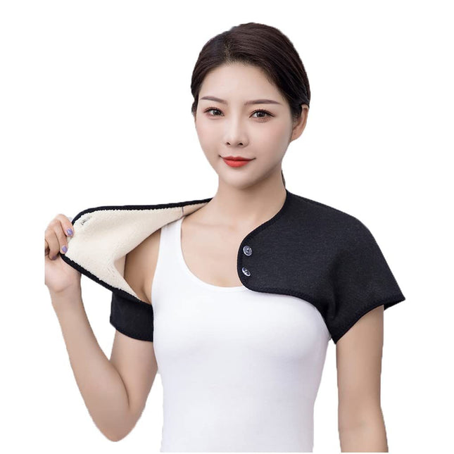 Winter Thermal faux lamb fur Lining Shoulder Warmer Elderly Men Women Wearable Shoulder Wrap Shawl