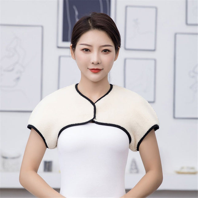 Winter Thermal faux lamb fur Lining Shoulder Warmer Elderly Men Women Wearable Shoulder Wrap Shawl – product detail