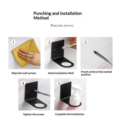 Soap Bottle Dispenser Holder Wall Mounted, Hand Pump Bottles Dispenser Stand Hanging Rack Shampoo Standing Shelf Storage Holder Bracket for Bathroom Kitchen (Black 4 Pack)