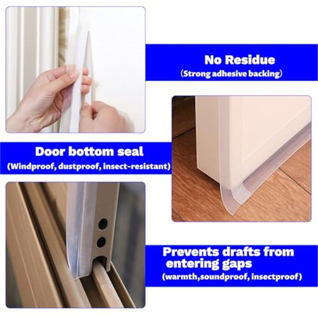 2 pack Silicone Seal Weather Stripping Tape 16.5 Feet Strip Bottom Draft Insulation Stopper Tape (45mm – product detail