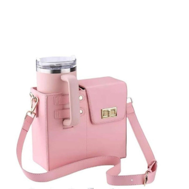 Outdoor Portable Crossbody Water Cup Storage Bag Water Bottle Carrier Bag with Storage Pocket for