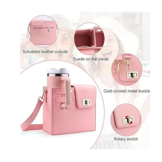Outdoor Portable Crossbody Water Cup Storage Bag Water Bottle Carrier Bag with Storage Pocket for – product detail