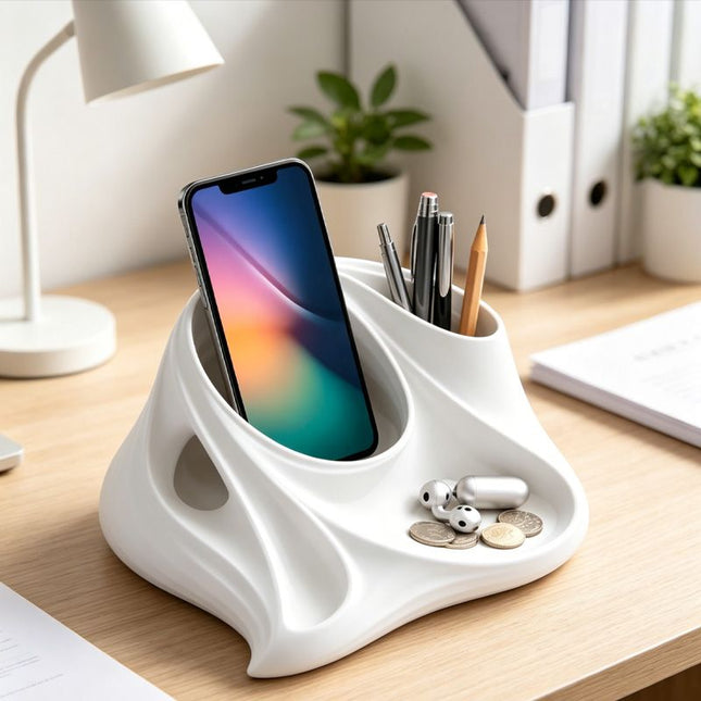 3D Printed Desktop Organizer White – product detail