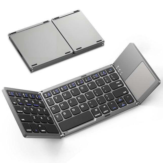 Foldable Bluetooth Keyboard with Touchpad Wireless Portable Keyboard Ultra Slim Rechargeable