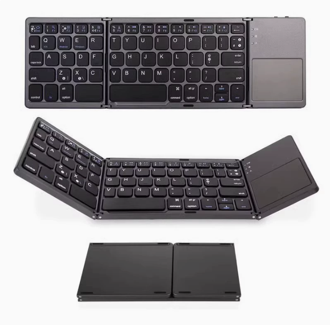 Foldable Bluetooth Keyboard with Touchpad Wireless Portable Keyboard Ultra Slim Rechargeable