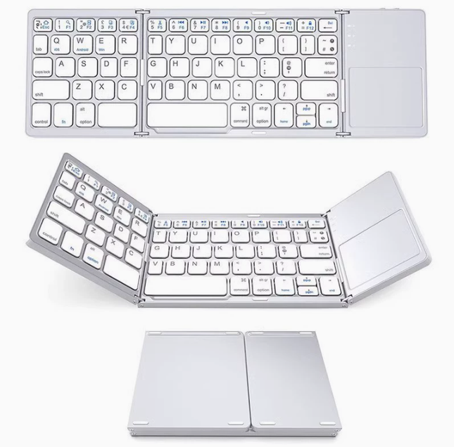 Foldable Bluetooth Keyboard with Touchpad Wireless Portable Keyboard Ultra Slim Rechargeable