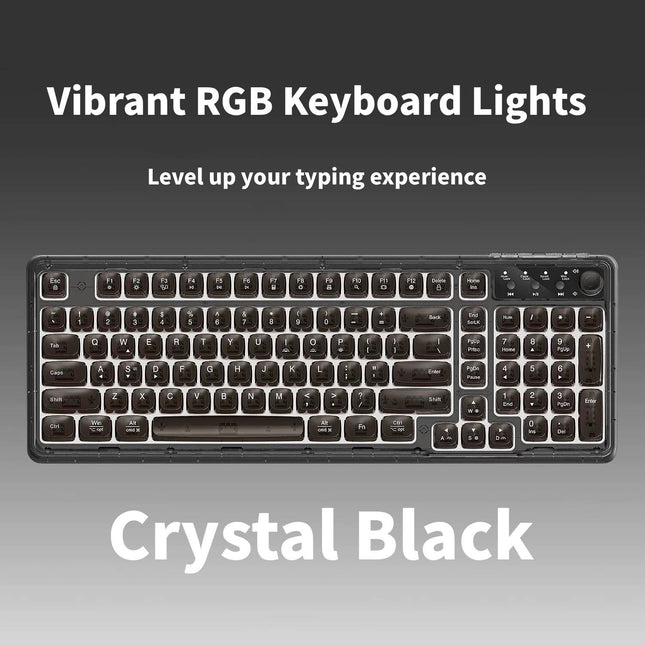 RGB Backlit Wired Mechanical Gaming Keyboard 104 Keys Full Size Hot Swappable Keyboard with Aluminum